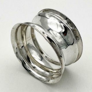Edwardian Sterling Silver Napkin Ring Birmingham 1907 S & Co