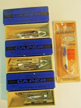 4 Johnson Silver Minnow Lures In Boxes