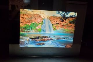 Vintage Framed Moving Waterfall Picture Light Up Havasu Falls Arizona