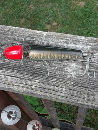 Vintage Early Pflueger Musky Globe Lure Gold OLD WOOD ANTIQUE FISHING 2