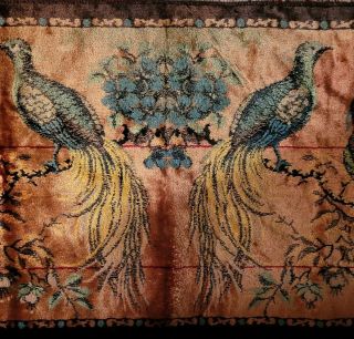 Vintage Peacock Velvet Tapestry rectangle 39 x 20 3