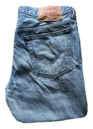 Levis 517 Jeans W 32 L 30 Vintage Blue Denim Red Tab Bootcut Fit (130)