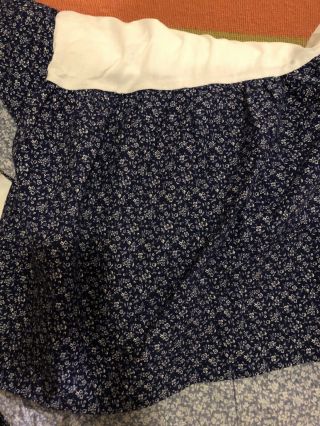 Vintage Ralph Lauren Blue White Floral Bed Skirt Dust Ruffle Queen