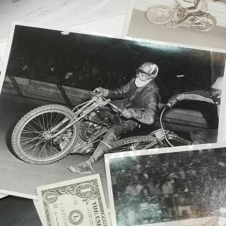 (7) 1947 - 1948 Vintage MOTORCYCLE Dirt Track RACING 8x10 B/W Action Photographs 2