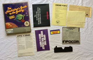 Vintage The Hitchhiker’s Guide To The Galaxy Apple Ii Infocom Big Box 1984