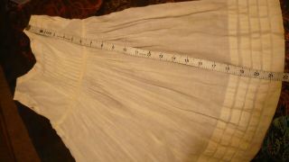 Antique French Cotton Pinafore Dress / Slip For 32 " German Or Jumeau Bisque Doll