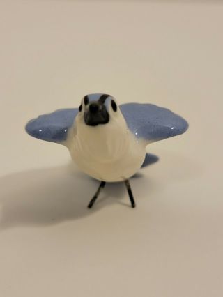 Vintage Hagen Renaker Miniature Bluebird Blue Jay Wire Legs Figurine