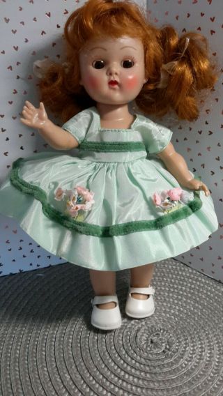 Vintage Vogue Ginny Doll 1954 My Kinder Crowd 25 Green Tagged Dress (no Doll) ❤