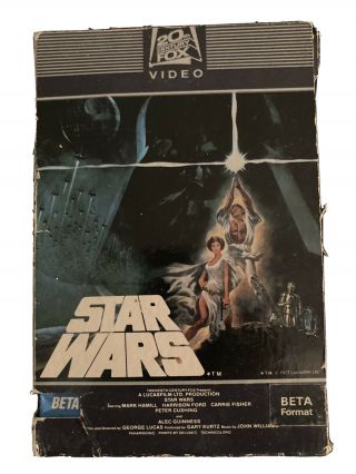 1977 Vintage Star Wars Beta Tape Cbs Fox Video Release Beta Tape