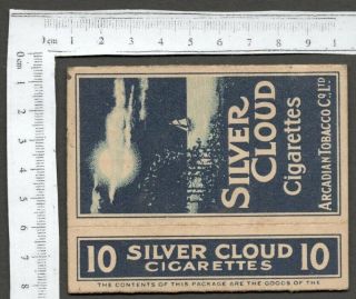 Aop Vintage Empty Packet Silver Cloud Cigarettes Arcadian Tobacco Co.  Ltd