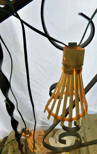 Vintage Bamboo Tiki String Lights over 13.  5 ' - 7 Lights - Made in The Philippines 3