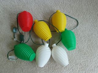 Vintage Blow Mold Tiki String Lights Camper Rv Patio Oriental Lanterns 7 Light