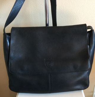 Etienne Aigner Shoulder Messenger Bag Vintage Black Leather