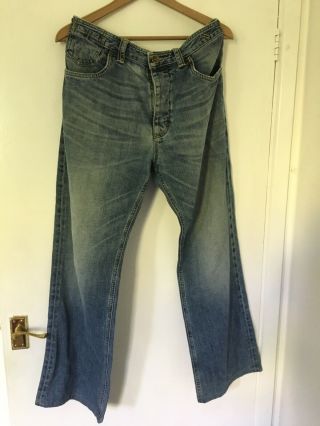 Fatface Mens Vintage Blue Jeans - 34” Waist,  30” Inside Leg,  9.  5” Bottom