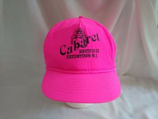 Vintage Cabaret Non Stop Go Go Eatontown Nj Neon Pink Hat Cap Snapback