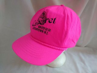 Vintage Cabaret Non Stop Go Go Eatontown NJ Neon Pink Hat Cap Snapback 3
