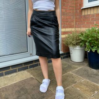 Miss Sixty Vintage Knee Length Leather 90s Skirt