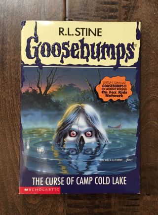 Vtg 1997 R.  L.  Stine Goosebumps The Curse Of Camp Cold Lake W/bookmark Paperback