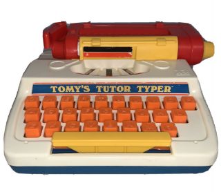 Vintage 1977 Tomy Tomys Tutor Typer Typewriter Plastic Toy With Sounds