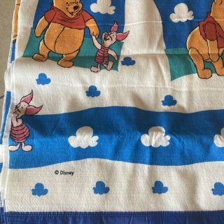 Vintage Disney Winnie Pooh 70” x 90” Throw Crib Blanket Piglet Polyester Blend 2