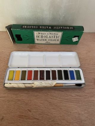 Winsor & Newton Watercolor Box Tin Vintage Scholastic 1 Newrack