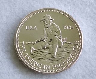 1984 Engelhard The American Prospector 1 Troy Oz.  999 Fine Silver Round Vintage