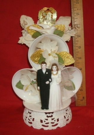 Vintage 50th Anniversary Cake Topper Wedding Decoration