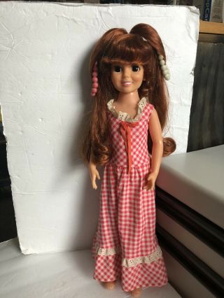 Vintage Crissy Doll W/twirly Beads Ideal Toys Collectible Dolls 18 ",  Paperwork