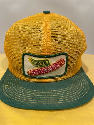 Vintage Dekalb Patch Seed Corn Winged Hat Snap Back Adj.  Mesh Trucker Cap