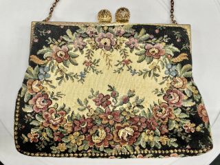 Vintage Tapestry Purse/evening Bag Made In France