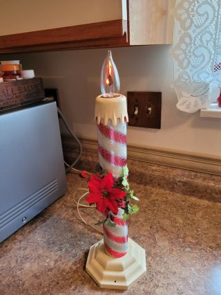 Vintage 1950’s Cardboard & Plastic Christmas Candle Electric Light