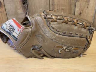 Vintage Hutch 1st Base Mitt Baseball Glove Frank Detillo Rht B660 Made In Japan