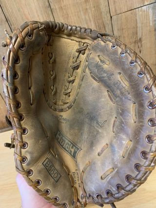 Vintage Hutch 1st Base Mitt Baseball Glove Frank Detillo RHT B660 MADE IN JAPAN 3