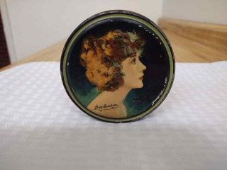 Vintage Canco Tin Beautebox With Betty Compson,  Actress Tin.