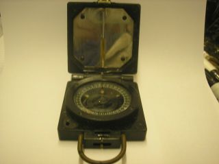 Vintage Ww2 Magnetic Marching Compass Mk1 Crows Foot Marked.  Maker Marked.