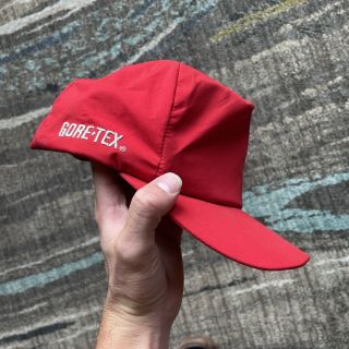 Vintage 90’s Red Silver Gore - Tex Snapback Waterproof Cap Hat Blank Rare Vtg