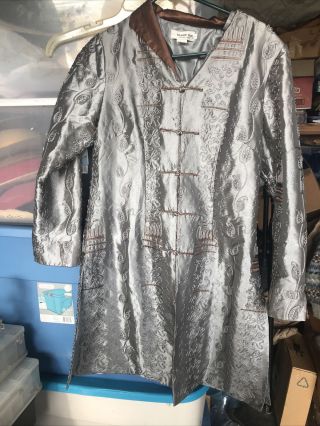 Vintage Metallic Embroidered Silk Robe /evening Coat - Dragon Silk
