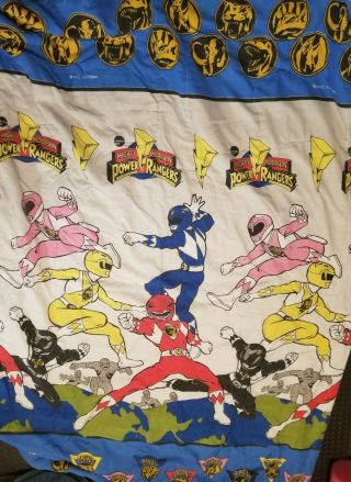 Vintage 1994 Mighty Morphin Power Rangers Twin Size Comforter Blanket 60 " X 84 "