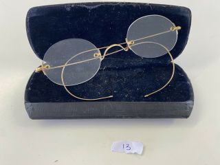 Antique Gold Plated Hadley 1 - 10 Victorian Spectacles/glasses & Case Ref 13