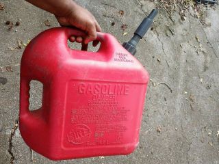Vintage Pre Ban Blitz 5 Gallon Gas Can Self Venting Fast Pouring Spout