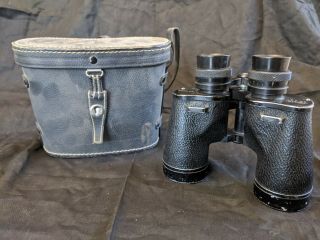Vintage Binoculars Binolux 7x35,  367 Ft At 1000 Yards,  No.  E - 454606 W/ Case