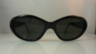 Vintage Fendi Fs 198 Onyx Black Oval Sunglass Frames Italy