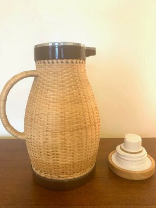 Vintage Corning Designs - Rattan Wicker Covered Carafe Thermal Coffee/tea Pot