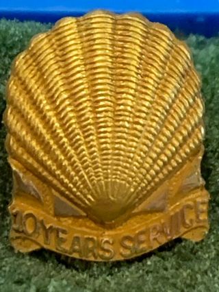 Vintage 1961 Shell Oil Gas Service Pin Lapel 10k Gold 10 Years Of Service