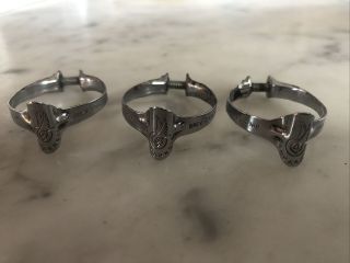 Set Of Three (3) Vintage Campagnolo Tope Tube Cable Clamps