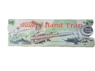 Antique Western Hand Held Skeet Trap Clay Target Thrower Vintage Shotgun