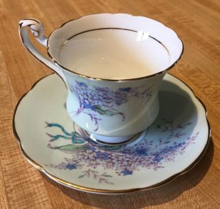 Vtg Paragon Lilac Demitasse Cup & Saucer " By Appointment To Hm Queen Mary "