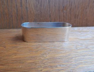 Vintage Plymouth Rosebud Sterling Silver Long Oval Napkin Ring No Monogram