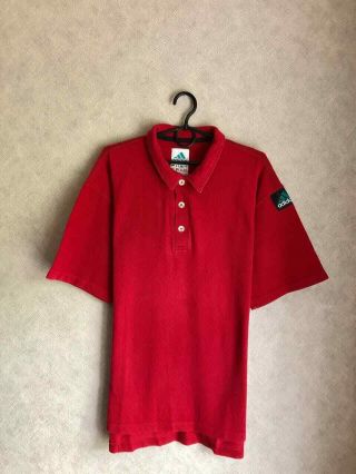 Vintage 90s Adidas Equipment Eqt Polo Shirt Red