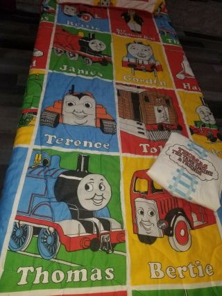 Rare Vintage 1992 Thomas The Tank Engine Trains Bedding Set Twin Comforter Sheet